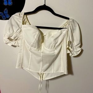 White bustier- style top